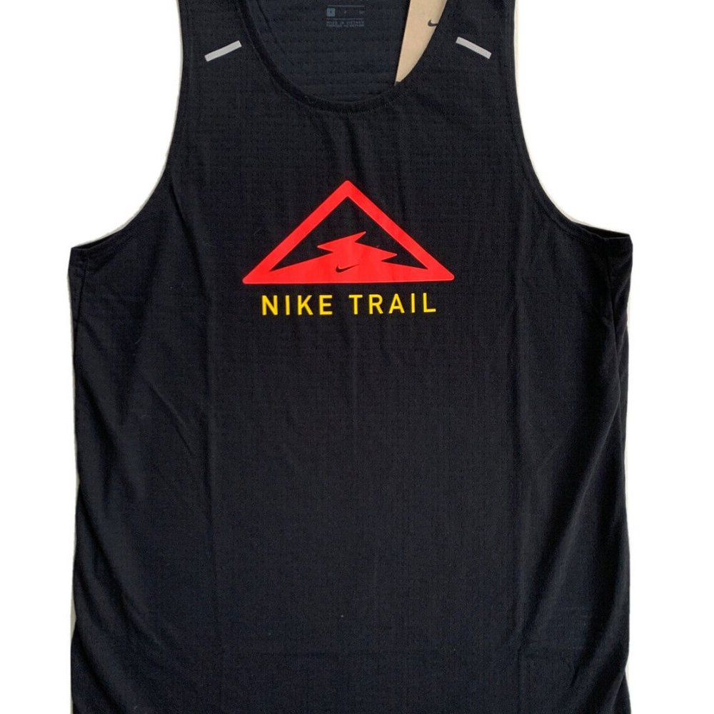 Nike Trail Rise 365 Breathe Running Tank Top Black Laser Crimson red DJ0598-010 - Picture 2 of 10